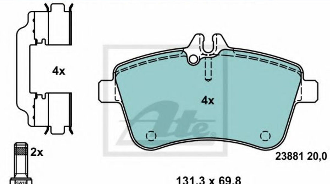 Set placute frana,frana disc MERCEDES B-CLASS (W245) (2005 - 2011) ATE 13.0470-2708.2 piesa NOUA