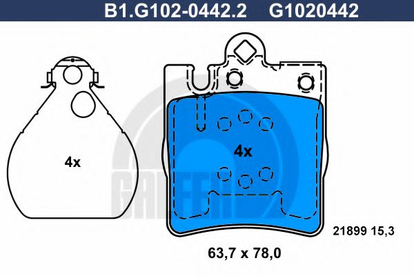 Set placute frana,frana disc MERCEDES C-CLASS T-Model (S203) (2001 - 2007) GALFER B1.G102-0442.2 piesa NOUA