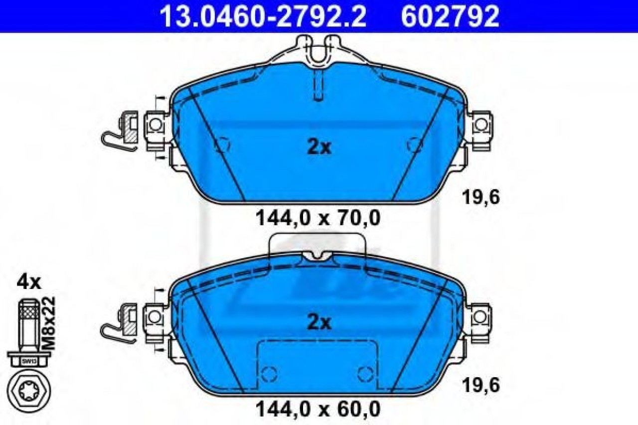 Set placute frana,frana disc MERCEDES C-CLASS T-Model (S205) (2014 - 2016) ATE 13.0460-2792.2 piesa NOUA