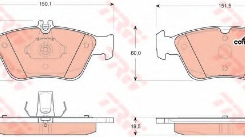 Set placute frana,frana disc MERCEDES C-CLASS Combi (S202) (1996 - 2001) TRW GDB1205 piesa NOUA