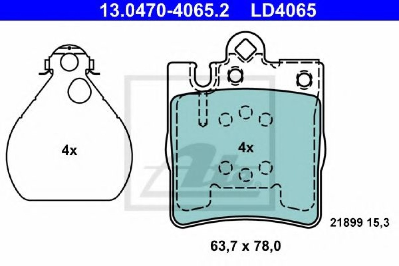 Set placute frana,frana disc MERCEDES C-CLASS (W203) (2000 - 2007) ATE 13.0470-4065.2 piesa NOUA