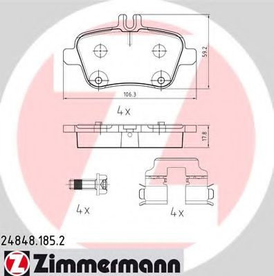 Set placute frana,frana disc MERCEDES CLA Cupe (C117) (2013 - 2016) ZIMMERMANN 24848.185.2 piesa NOU...