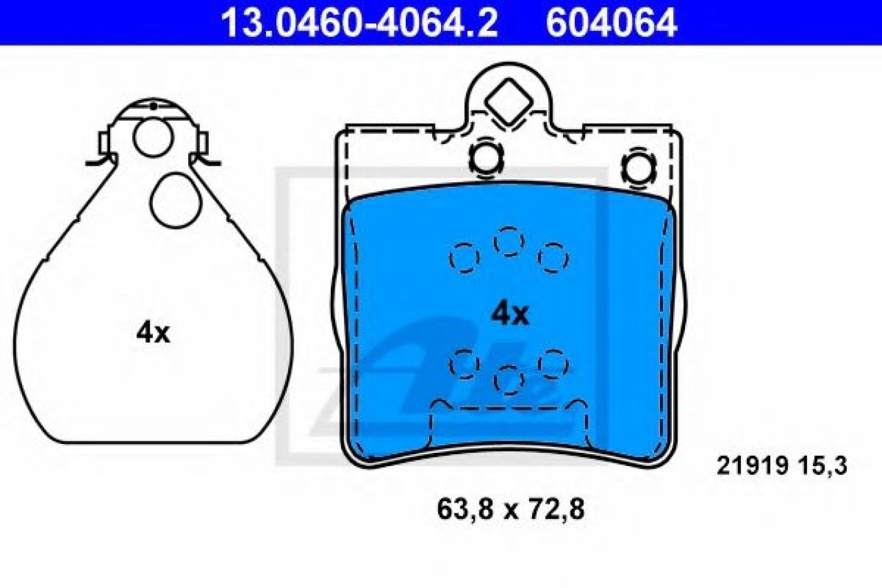 Set placute frana,frana disc MERCEDES CLC-CLASS (CL203) (2008 - 2011) ATE 13.0460-4064.2 piesa NOUA