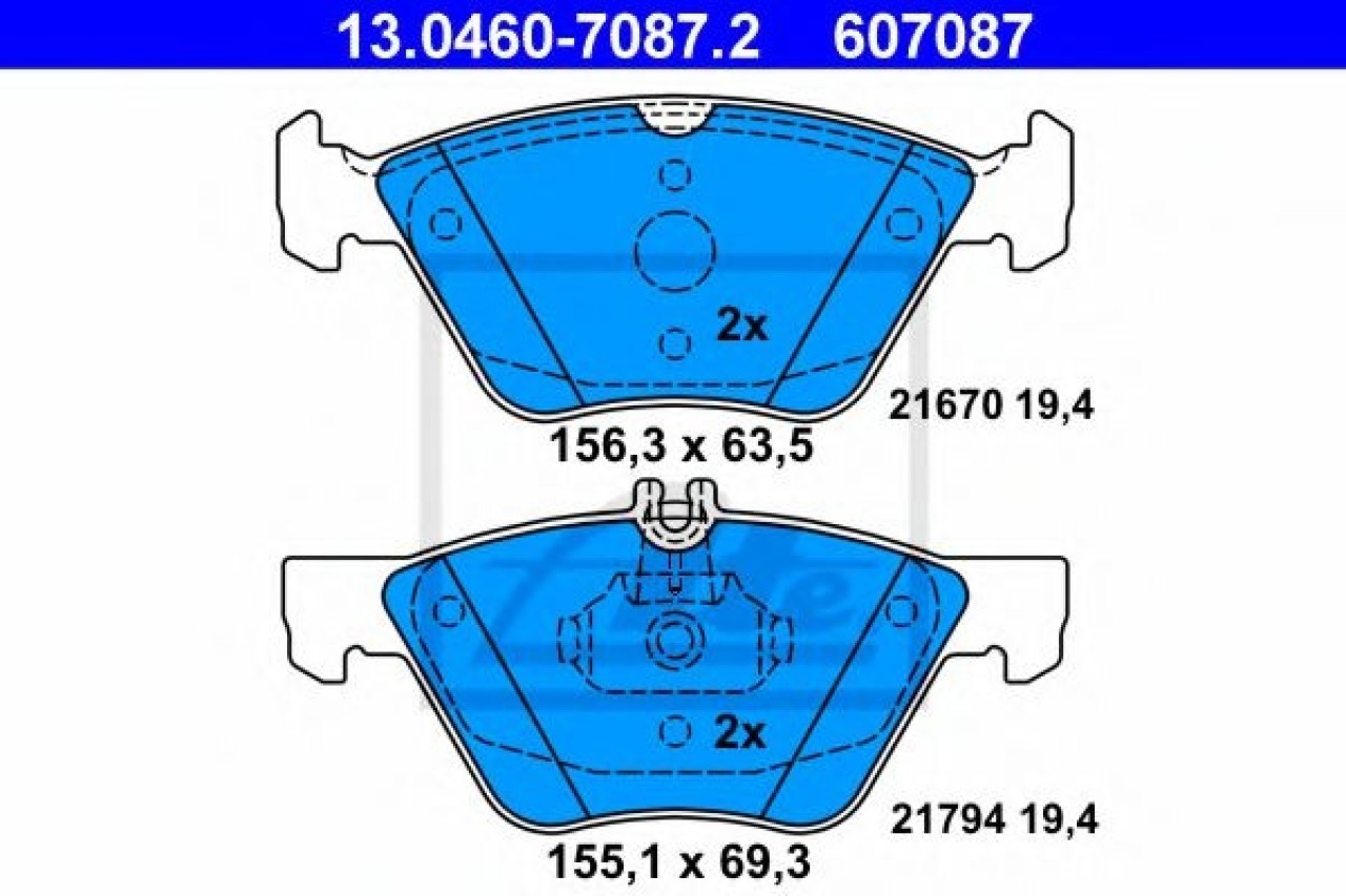 Set placute frana,frana disc MERCEDES CLK (C208) (1997 - 2002) ATE 13.0460-7087.2 piesa NOUA