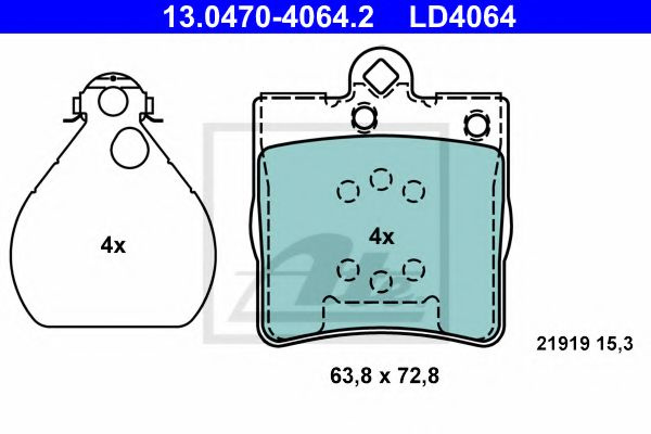 Set placute frana,frana disc MERCEDES CLK (C209) (2002 - 2009) ATE 13.0470-4064.2 piesa NOUA