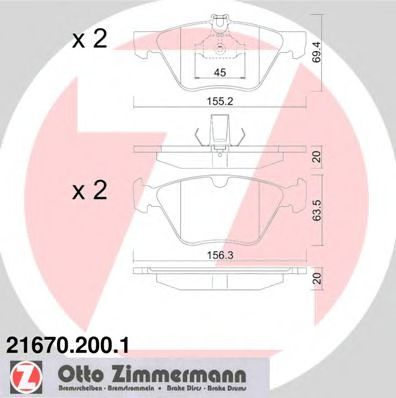 Set placute frana,frana disc MERCEDES CLK Cabriolet (A208) (1998 - 2002) ZIMMERMANN 21670.200.1 piesa NOUA