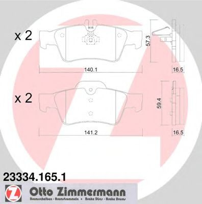 Set placute frana,frana disc MERCEDES CLS (C219) (2004 - 2011) ZIMMERMANN 23334.165.1 piesa NOUA