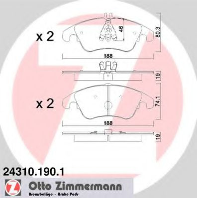 Set placute frana,frana disc MERCEDES E-CLASS T-Model (S212) (2009 - 2016) ZIMMERMANN 24310.190.1 piesa NOUA