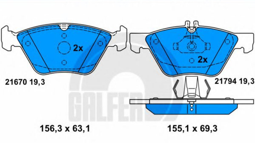 Set placute frana,frana disc MERCEDES E-CLASS (W211) (2002 - 2009) GALFER B1.G102-0776.2 piesa NOUA