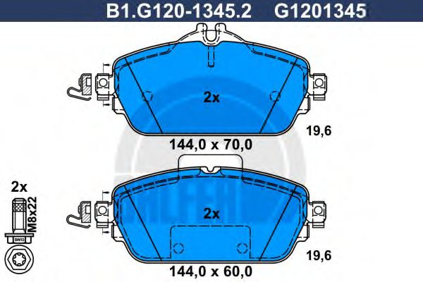 Set placute frana,frana disc MERCEDES E-CLASS (W213) (2016 - 2016) GALFER B1.G120-1345.2 piesa NOUA