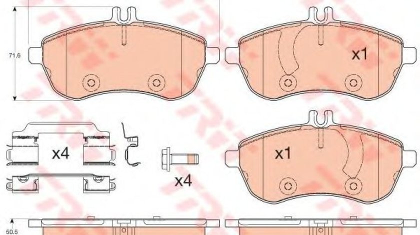 Set placute frana,frana disc MERCEDES E-CLASS (W212) (2009 - 2016) TRW GDB2056 piesa NOUA