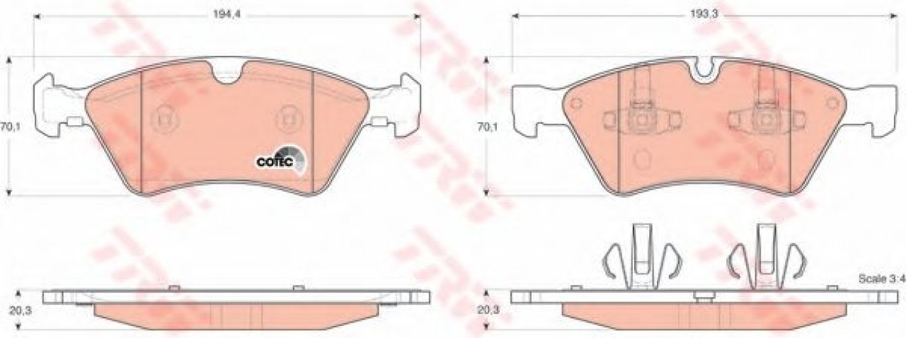 Set placute frana,frana disc MERCEDES GL-CLASS (X164) (2006 - 2012) TRW GDB1642 piesa NOUA