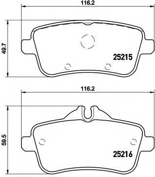 Set placute frana,frana disc MERCEDES GLE (W166) (2015 - 2016) BREMBO P 50 101 piesa NOUA