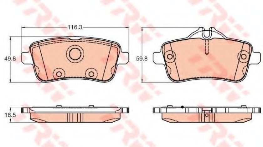 Set placute frana,frana disc MERCEDES GLS (X166) (2015 - 2016) TRW GDB1947 piesa NOUA