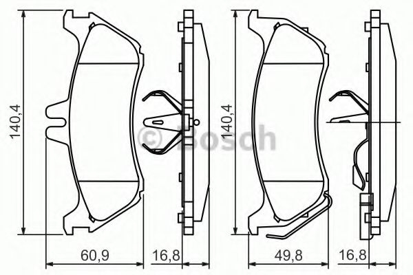 Set placute frana,frana disc MERCEDES M-CLASS (W163) (1998 - 2005) BOSCH 0 986 424 708 piesa NOUA