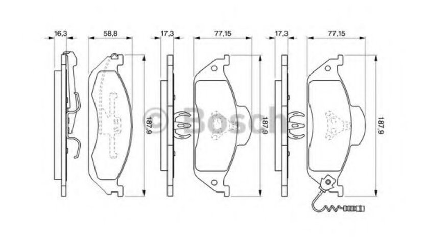 Set placute frana,frana disc MERCEDES M-CLASS (W163) (1998 - 2005) BOSCH 0 986 424 611 piesa NOUA