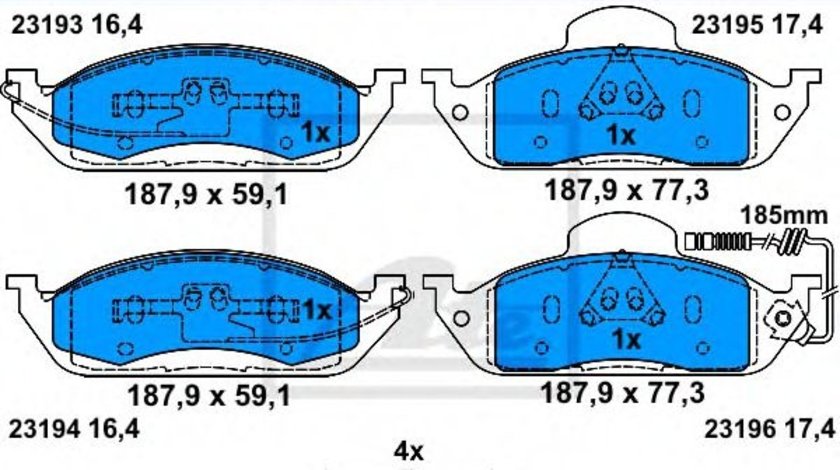 Set placute frana,frana disc MERCEDES M-CLASS (W163) (1998 - 2005) ATE 13.0460-8004.2 piesa NOUA