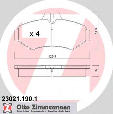 Set placute frana,frana disc MERCEDES SPRINTER 3-t bus (903) (1995 - 2006) ZIMMERMANN 23021.190.1 pi...