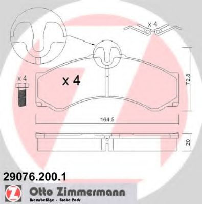 Set placute frana,frana disc MERCEDES VARIO combi (1996 - 2016) ZIMMERMANN 29076.200.1 piesa NOUA