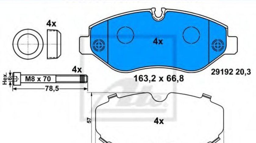 Set placute frana,frana disc MERCEDES VIANO (W639) (2003 - 2016) ATE 13.0460-4877.2 piesa NOUA