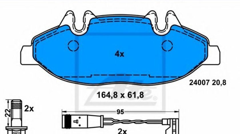 Set placute frana,frana disc MERCEDES VIANO (W639) (2003 - 2016) ATE 13.0460-3819.2 piesa NOUA