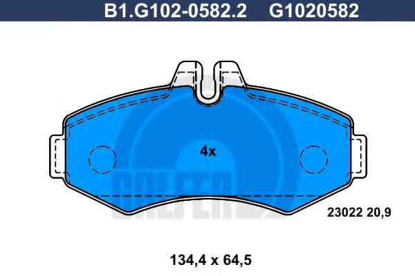 Set placute frana,frana disc MERCEDES VITO bus (638) (1996 - 2003) GALFER B1.G102-0582.2 piesa NOUA