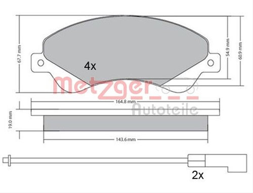 Set Placute Frana,frana Disc Metzger Ford 1170146