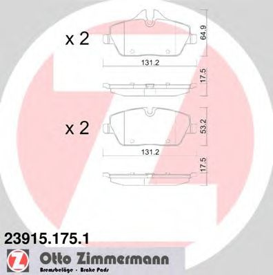 Set placute frana,frana disc MINI MINI Cabriolet (F57) (2015 - 2016) ZIMMERMANN 23915.175.1 piesa NOUA