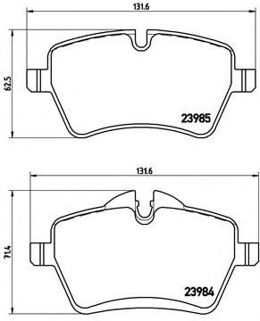 Set placute frana,frana disc MINI MINI Cupe (R58) (2011 - 2016) BREMBO P 06 051 piesa NOUA