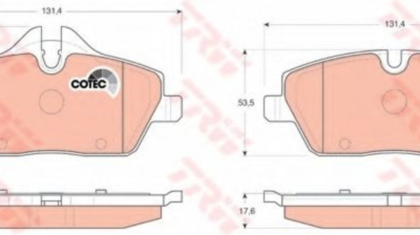 Set placute frana,frana disc MINI MINI (R50, R53) (2001 - 2006) TRW GDB1611 piesa NOUA