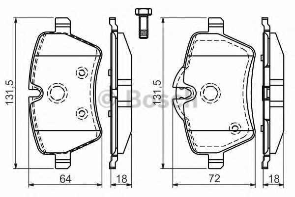 Set placute frana,frana disc MINI MINI (R50, R53) (2001 - 2006) BOSCH 0 986 494 168 piesa NOUA