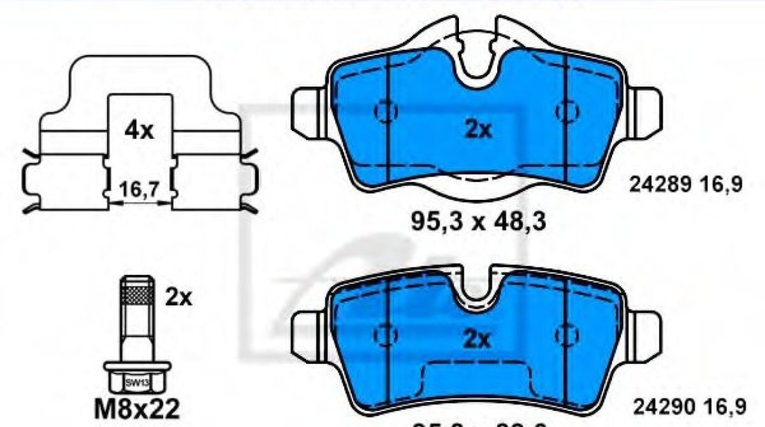 Set placute frana,frana disc MINI MINI (R56) (2006 - 2013) ATE 13.0460-2714.2 piesa NOUA