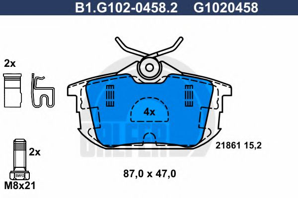 Set placute frana,frana disc MITSUBISHI COLT CZC Cabriolet (RG) (2006 - 2009) GALFER B1.G102-0458.2 piesa NOUA