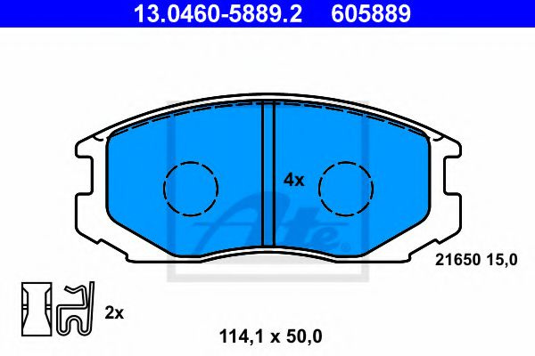 Set placute frana,frana disc MITSUBISHI COLT V (CJ, CP) (1995 - 2003) ATE 13.0460-5889.2 piesa NOUA