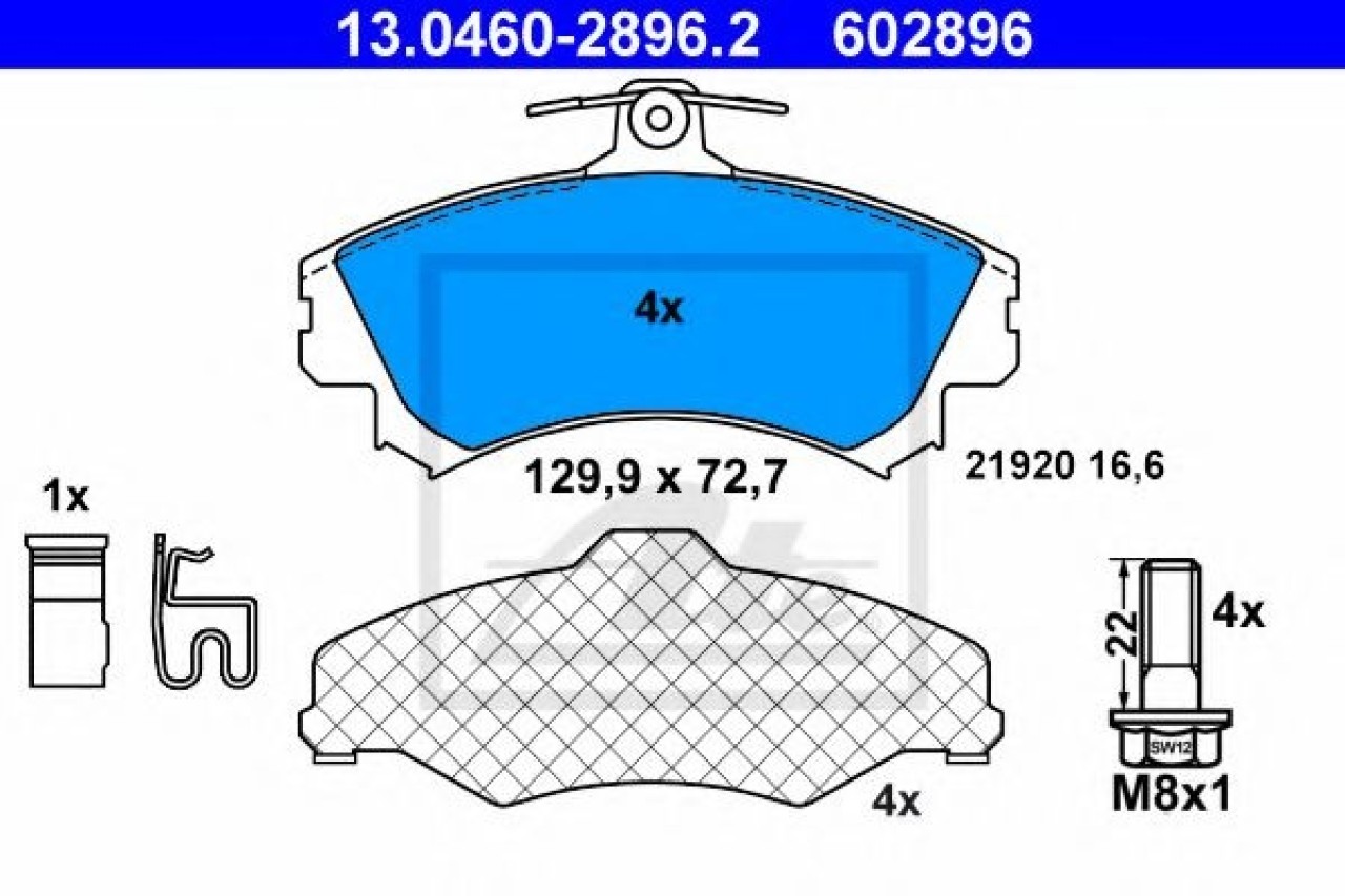 Set placute frana,frana disc MITSUBISHI COLT VI (Z3, Z2) (2002 - 2012) ATE 13.0460-2896.2 piesa NOUA