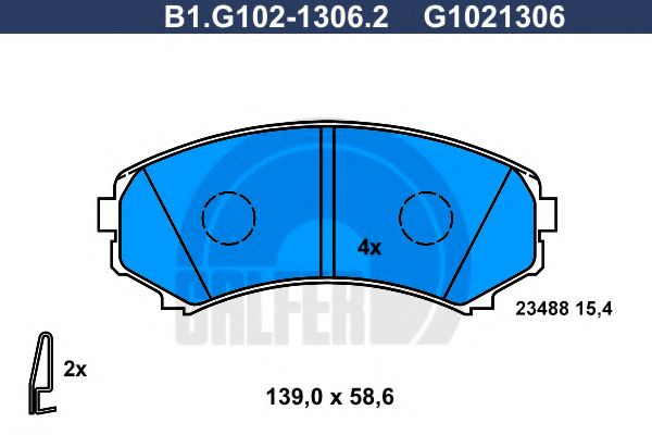 Set placute frana,frana disc MITSUBISHI GRANDIS (NA) (2003 - 2016) GALFER B1.G102-1306.2 piesa NOUA