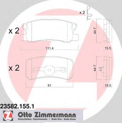 Set placute frana,frana disc MITSUBISHI GRANDIS (NA) (2003 - 2016) ZIMMERMANN 23582.155.1 piesa NOUA