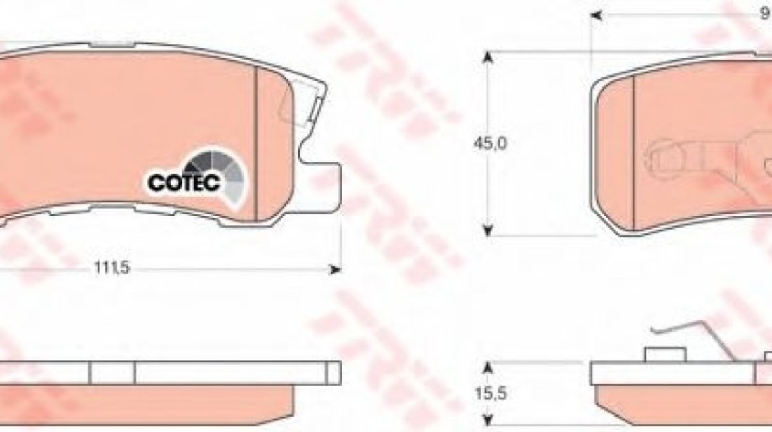 Set placute frana,frana disc MITSUBISHI LANCER Sportback (CX) (2007 - 2016) TRW GDB3247 piesa NOUA