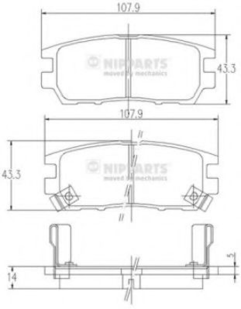 Set placute frana,frana disc MITSUBISHI PAJERO II Canvas Top (V2_W, V4_W) (1990 - 2000) NIPPARTS J3615005 piesa NOUA