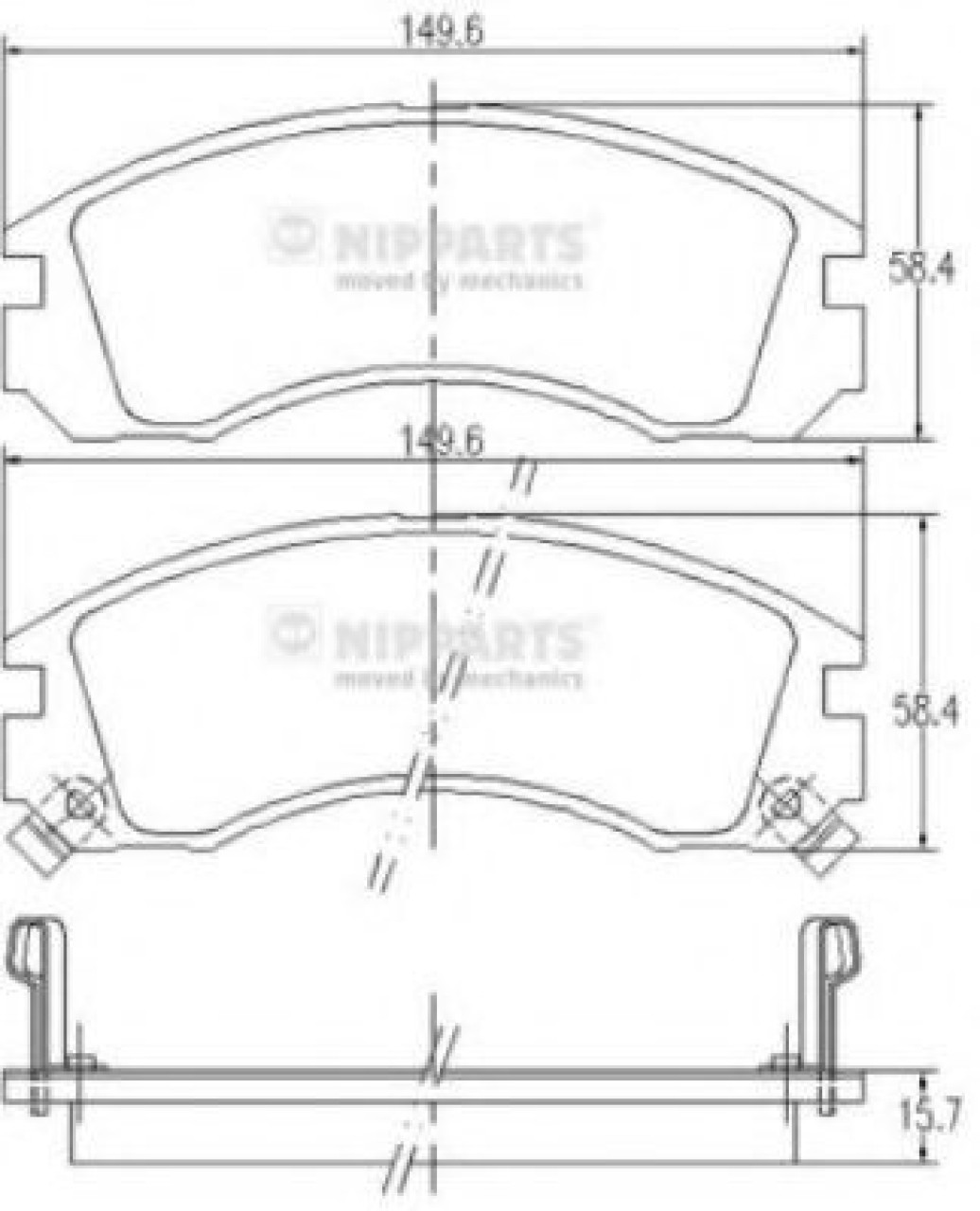 Set placute frana,frana disc MITSUBISHI PAJERO CLASSIC (V2_W) (2002 - 2016) NIPPARTS J3605031 piesa NOUA