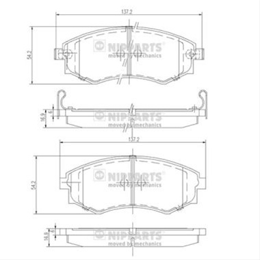 Set Placute Frana,frana Disc Nipparts Hyundai J3601055