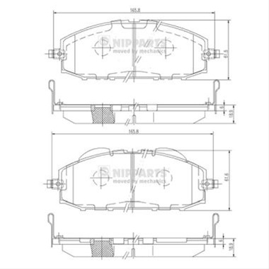 Set Placute Frana,frana Disc Nipparts Nissan J3601070