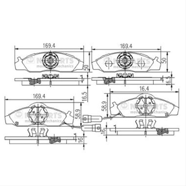 Set Placute Frana,frana Disc Nipparts Ssangyong J3600400