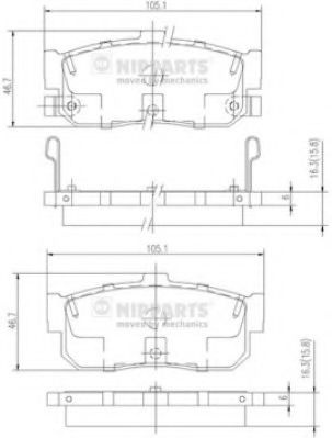 Set placute frana,frana disc NISSAN ALMERA II Hatchback (N16) (2000 - 2016) NIPPARTS J3611034 piesa NOUA