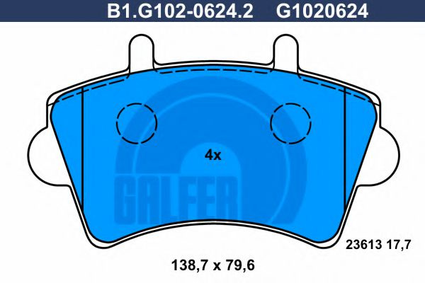 Set placute frana,frana disc NISSAN INTERSTAR caroserie (X70) (2002 - 2016) GALFER B1.G102-0624.2 piesa NOUA