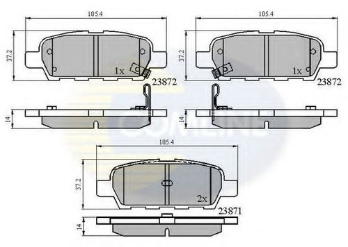 Set placute frana,frana disc NISSAN JUKE (F15) (2010 - 2016) COMLINE CBP3912 piesa NOUA