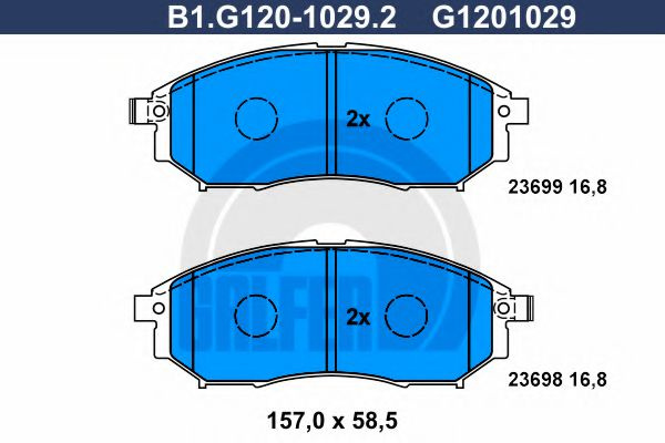 Set placute frana,frana disc NISSAN NAVARA (D40) (2004 - 2016) GALFER B1.G120-1029.2 piesa NOUA