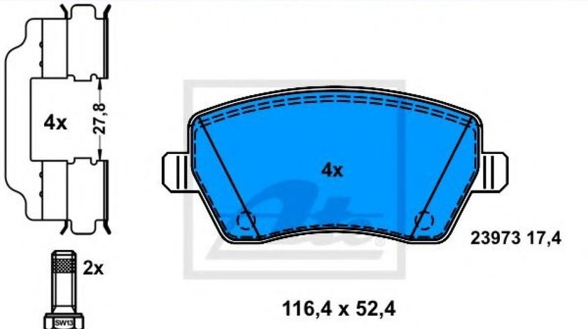 Set placute frana,frana disc NISSAN NOTE (E11) (2006 - 2013) ATE 13.0460-2709.2 piesa NOUA