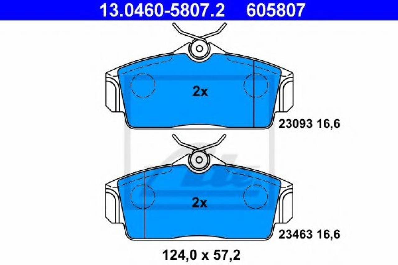 Set placute frana,frana disc NISSAN PRIMERA Break (WP11) (1996 - 2002) ATE 13.0460-5807.2 piesa NOUA