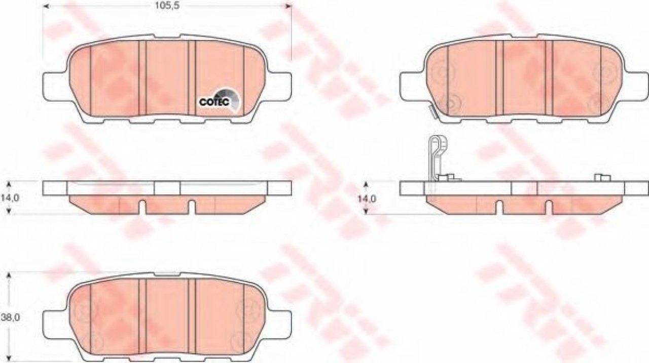 Set placute frana,frana disc NISSAN QASHQAI / QASHQAI +2 (J10, JJ10) (2007 - 2013) TRW GDB3294 piesa NOUA